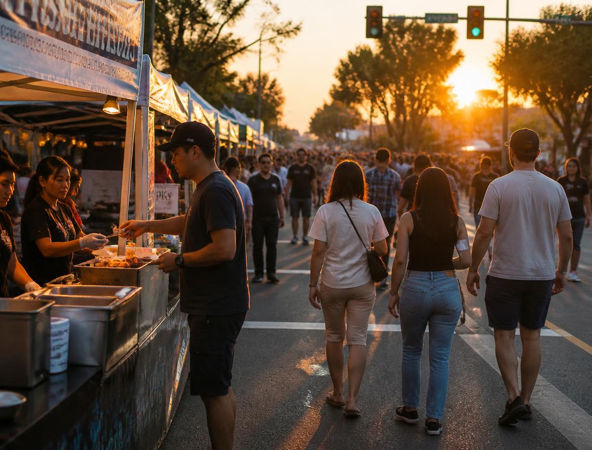 Crowd at a street-level community event