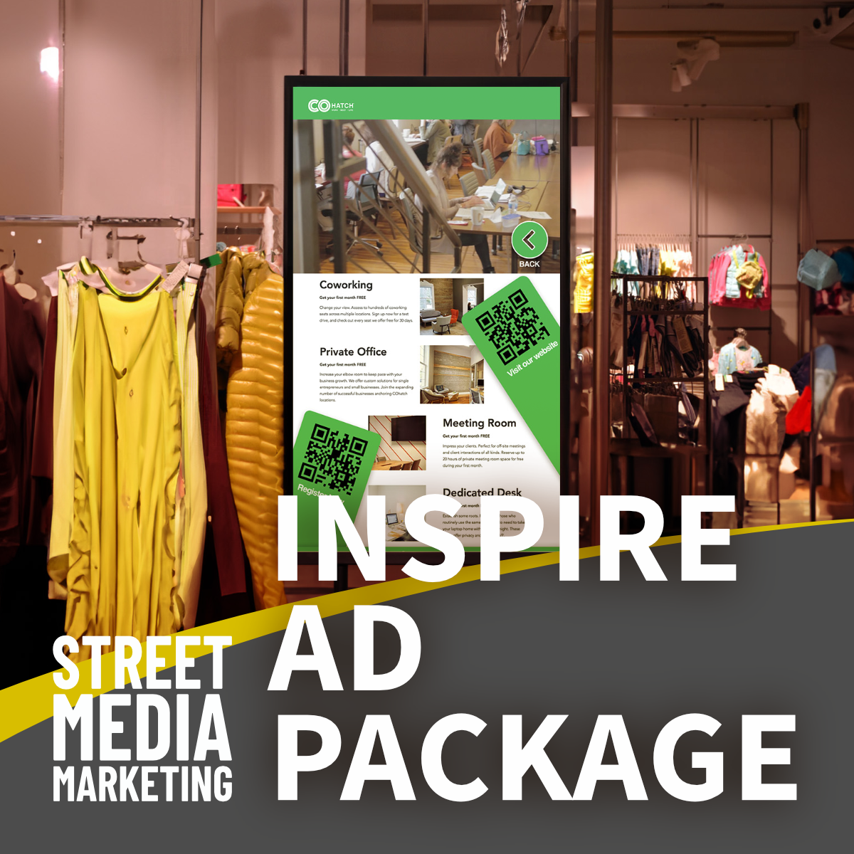 Inspire Ad Package product shot on a digital display.